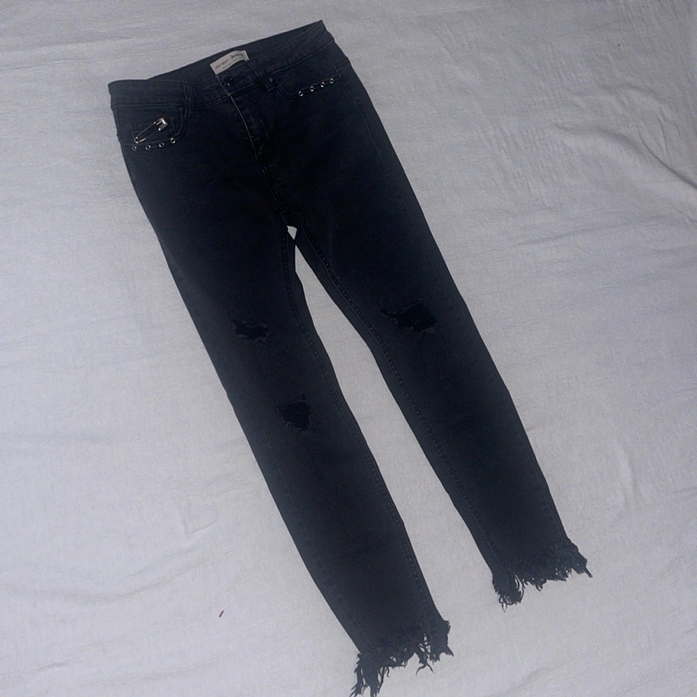 Stradivarius High Waisted Black Jeans Size 4